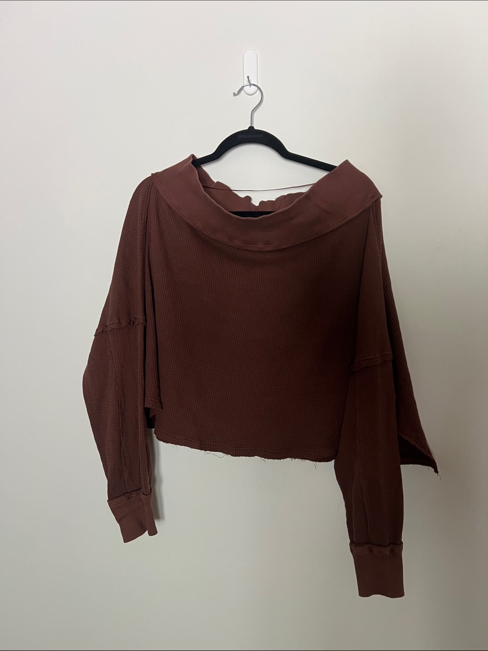 Brown off shoulder slouchy top